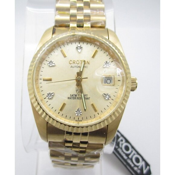 New Men Croton Automatic 165ft WR Analog 35mm Round Watch (H961) - Picture 1 of 13